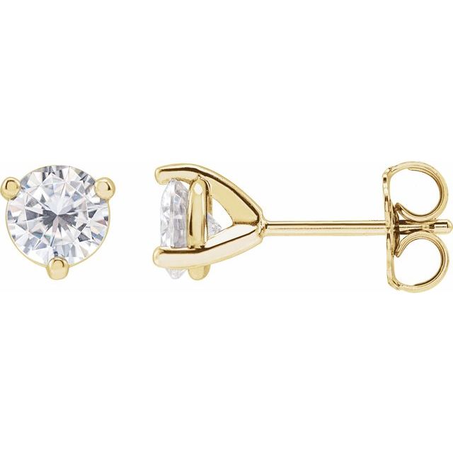 14K Yellow 5 mm Round Stuller Lab-Grown Moissanite™ Earrings