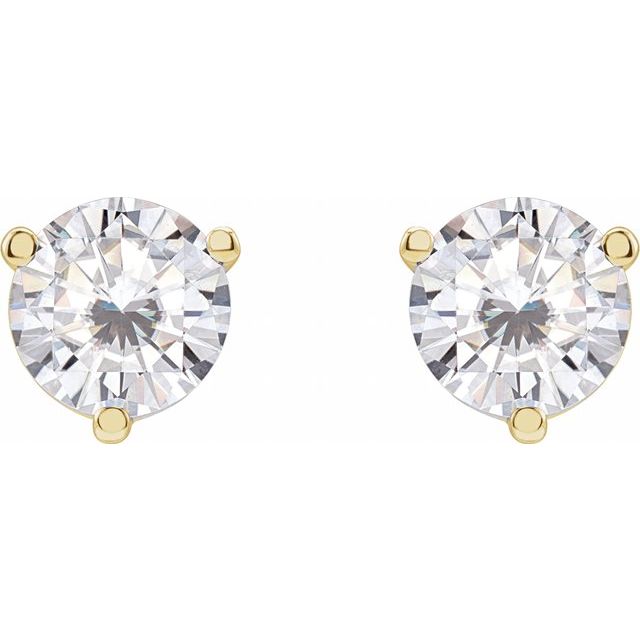 14K Yellow 6.5 mm Round Stuller Lab-Grown Moissanite™ Earrings
