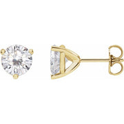14K Yellow 6.5 mm Round Stuller Lab-Grown Moissanite™ Earrings