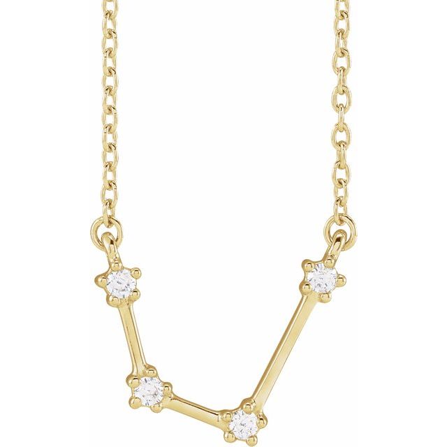 14K Yellow 1/10 CTW Natural Diamond Aquarius 16-18' Necklace