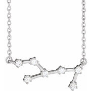 14K White 1/6 CTW Natural Diamond Virgo 16-18' Necklace