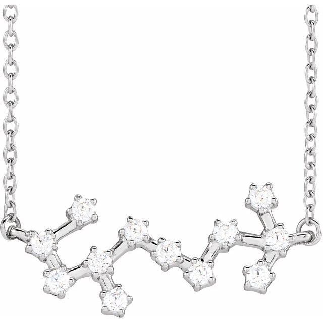 14K White 1/4 CTW Natural Diamond Scorpio 16-18' Necklace