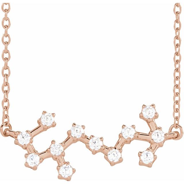 14K Rose 1/4 CTW Natural Diamond Scorpio 16-18' Necklace
