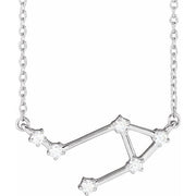 14K White 1/8 CTW Natural Diamond Libra 16-18' Necklace