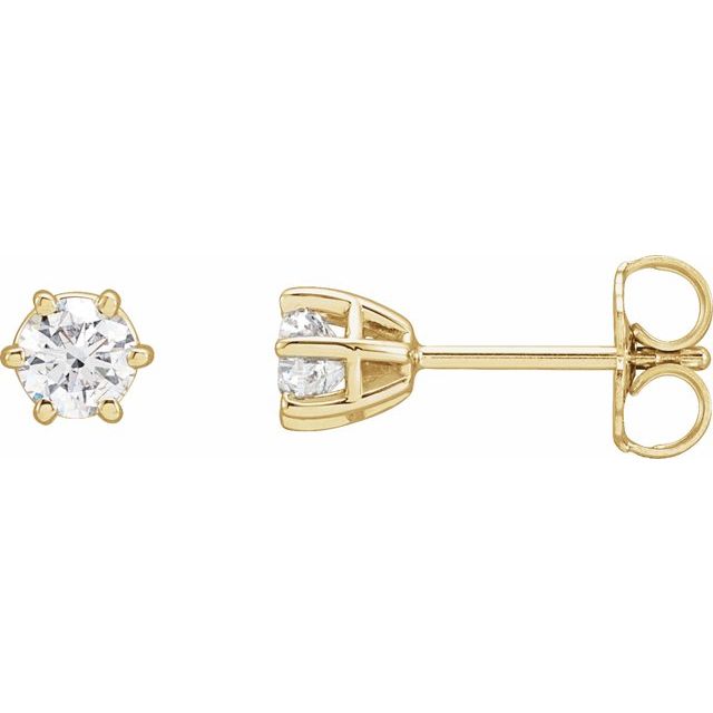 14K Yellow 1/2 CTW Natural Diamond Stud Earrings