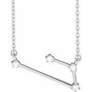 14K White .08 CTW Natural Diamond Aries 16-18' Necklace