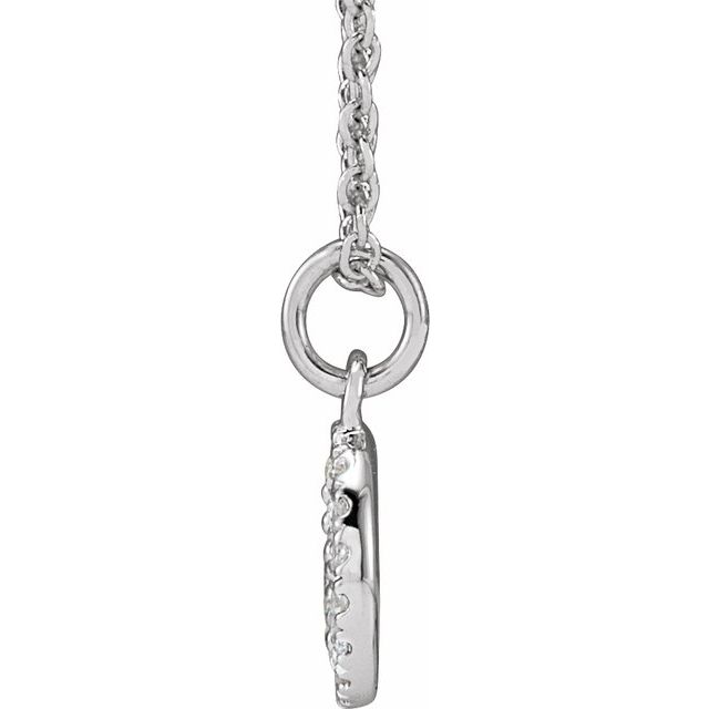 14K White .08 CTW Natural Diamond Peace 16-18' Necklace