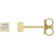 14K Yellow 1/6 CTW Lab-Grown Diamond Bezel Earrings