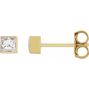 14K Yellow 1/5 CTW Lab-Grown Diamond Bezel-Set Earrings