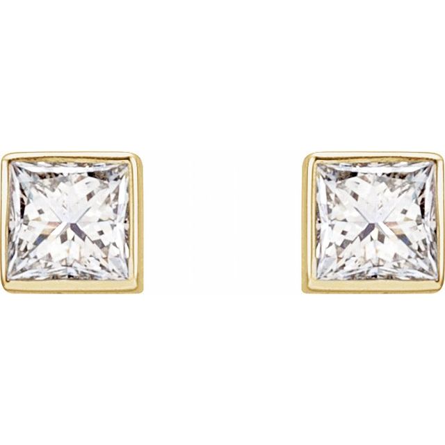 14K Yellow 1/5 CTW Lab-Grown Diamond Bezel Earrings