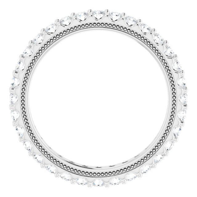 14K White 1 CTW Lab-Grown Diamond Eternity Band Size 8