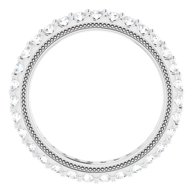 14K White 9/10 CTW Natural Diamond Eternity Band Size 6.5