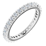 14K White 9/10 CTW Natural Diamond Eternity Band Size 6.5