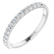 14K White 1/3 CTW Lab-Grown Diamond French-Set Matching Band