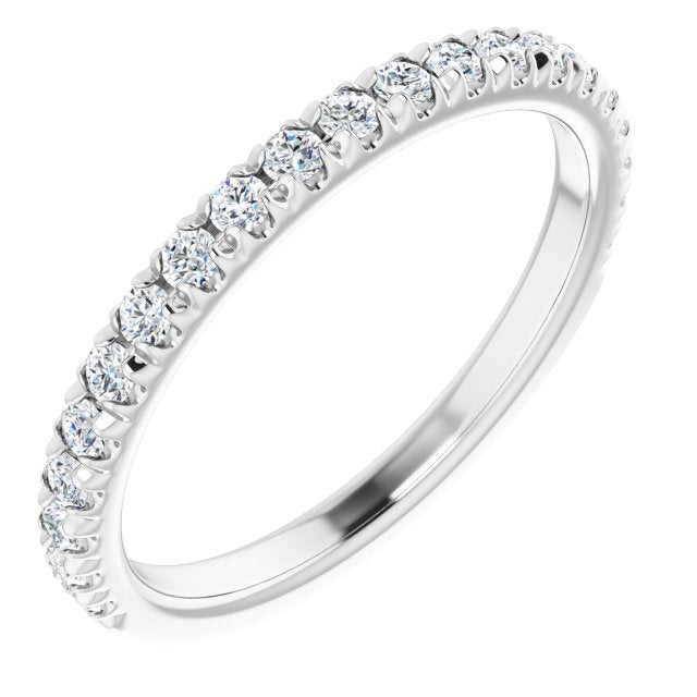 14K White 1/3 CTW Lab-Grown Diamond French-Set Matching Band