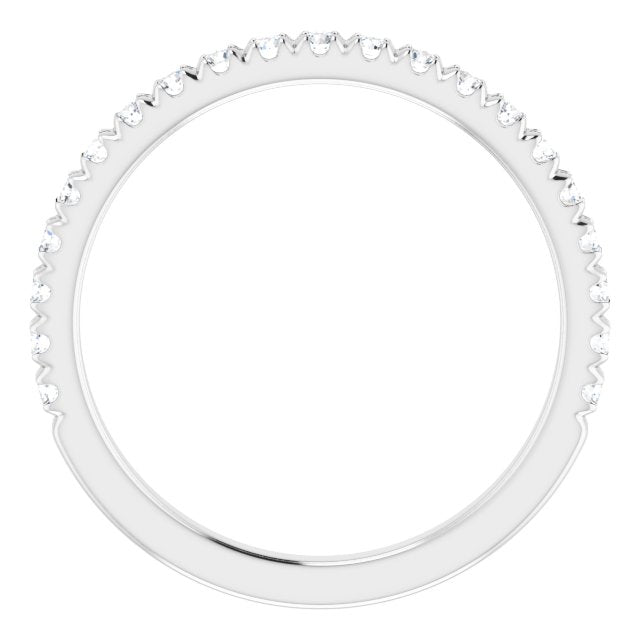 14K White 1/3 CTW Lab-Grown Diamond French-Set Matching Band