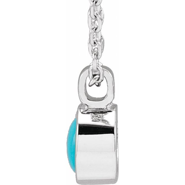 Sterling Silver Natural Turquoise Bezel-Set 16-18' Necklace