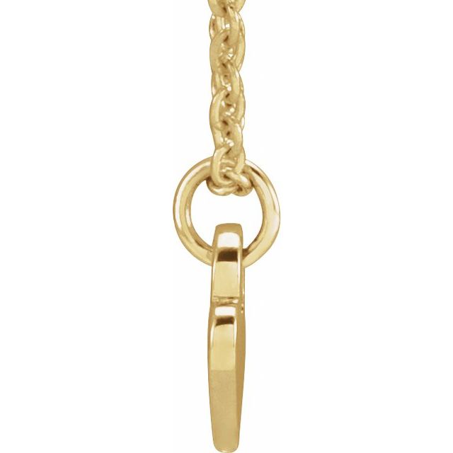 14k Yellow Engravable Heart 16-18' Necklace