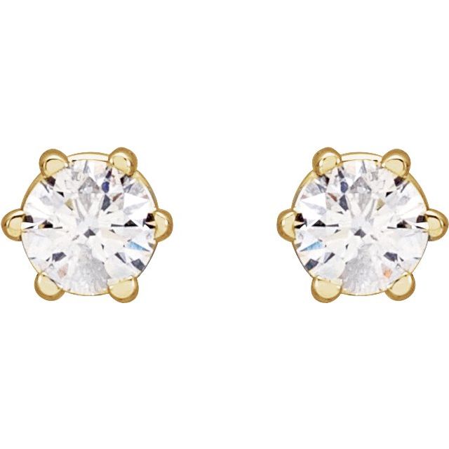 14K Yellow 1/6 CTW Lab-Grown Diamond Earrings