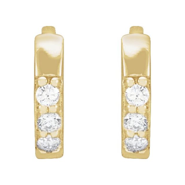 14k Yellow .05 Ctw Natural Diamond 8 Mm Huggie Earrings