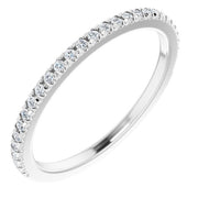 14K White 1/10 CTW Natural Diamond French-Set Matching Band