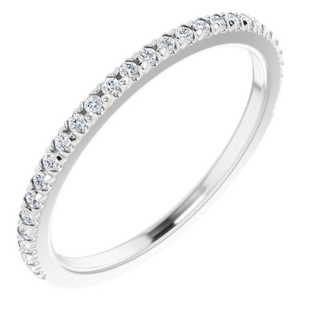 14K White 1/10 CTW Natural Diamond French-Set Matching Band