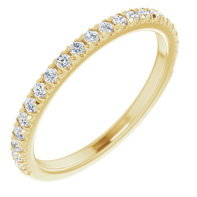 14k Yellow 1/4 Ctw Lab-grown Diamond French-set Matching Band