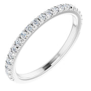 14K White 1/4 CTW Lab-Grown Diamond French-Set Matching Band