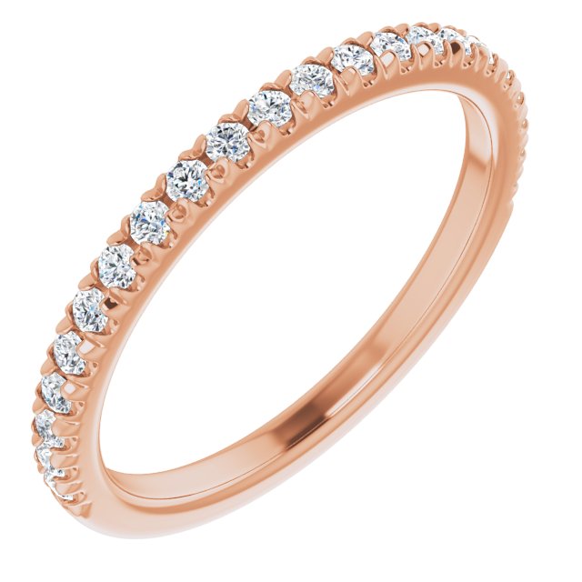 14K Rose 1/4 CTW Lab-Grown Diamond French-Set Matching Band