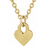 14k Yellow Engravable Heart 16-18' Necklace
