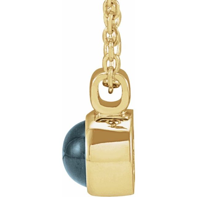 14K Yellow Natural London Blue Topaz Bezel-Set 16-18' Necklace