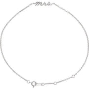 Sterling Silver Script Mrs 6 1/2-7 1/2' Bracelet