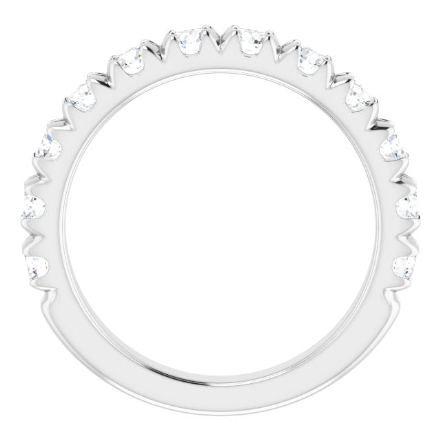 14K White 1 CTW Lab-Grown Diamond French-Set Matching Band