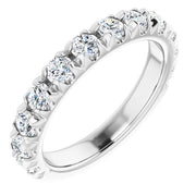 14K White 1 CTW Lab-Grown Diamond French-Set Matching Band