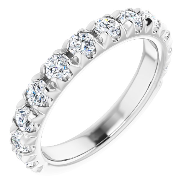 14K White 1 CTW Lab-Grown Diamond French-Set Matching Band