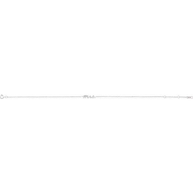 Sterling Silver Script Mrs 6 1/2-7 1/2' Bracelet
