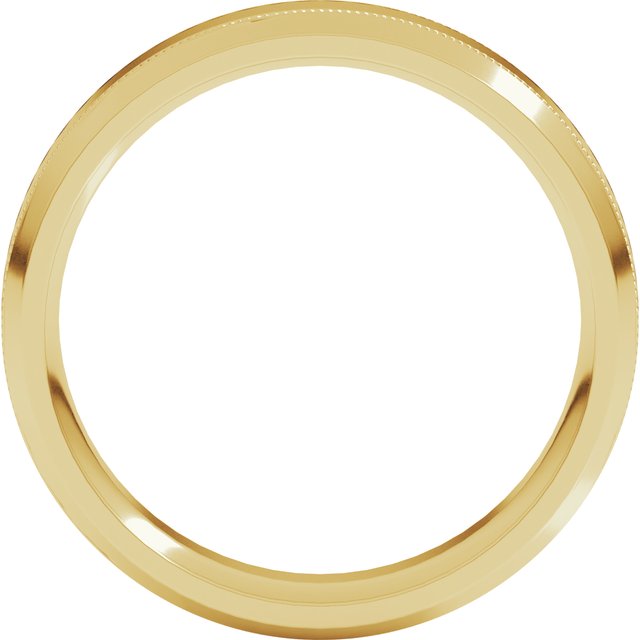 14K Yellow 5 mm Milgrain Beveled Edge Band Size 10