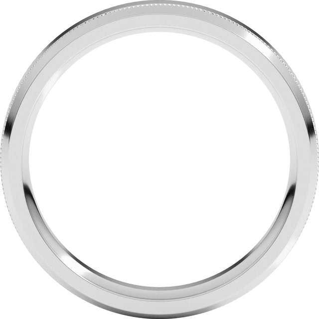 Sterling Silver 4 mm Milgrain Beveled Edge Band Size 7