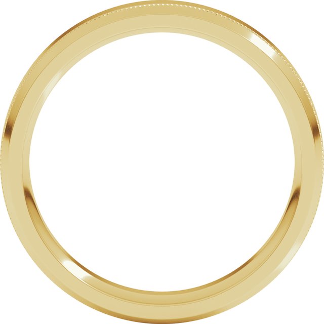 14K Yellow 4 mm Milgrain Beveled Edge Band Size 6.5