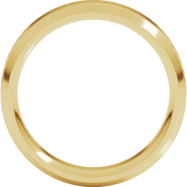 14K Yellow 6 mm Milgrain Beveled Edge Band Size 11.5
