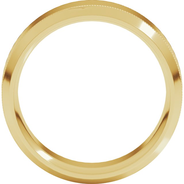 14K Yellow 8 mm Milgrain Beveled Edge Band Size 10.5