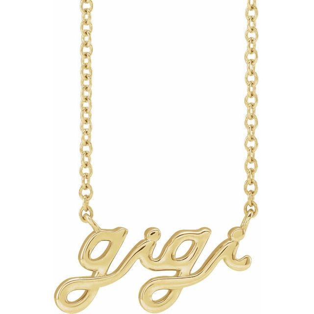 14K Yellow Lowercase Script Gigi 18' Necklace