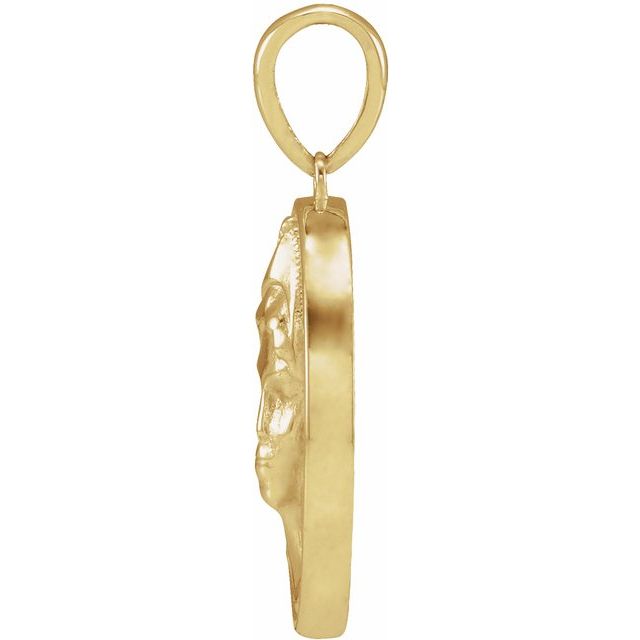 14K Yellow 22x15 mm Athena Pendant