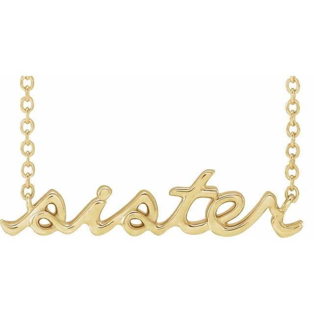 14K Yellow Sister 18' Necklace