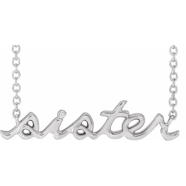 Sterling Silver Sister 18' Necklace