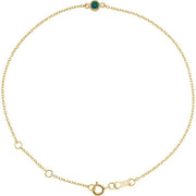 14K Yellow Lab-Grown Alexandrite Bezel-Set Solitaire 6 1/2-7 1/2' Bracelet