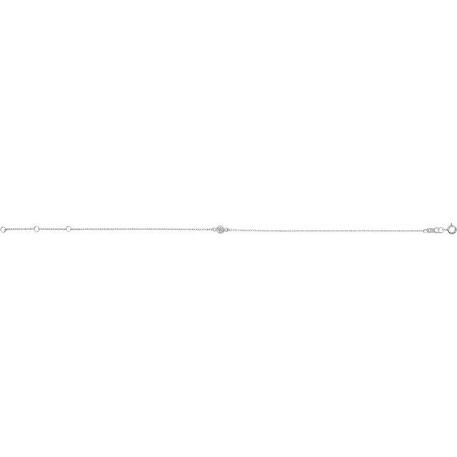 14K White 1/10 CT Natural Diamond 6 1/2-7 1/2' Bracelet