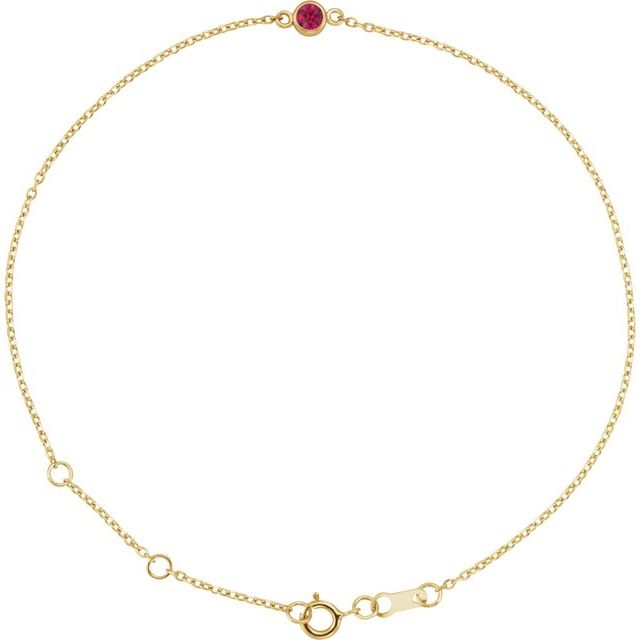 14K Yellow Natural Ruby 6 1/2-7 1/2' Bracelet