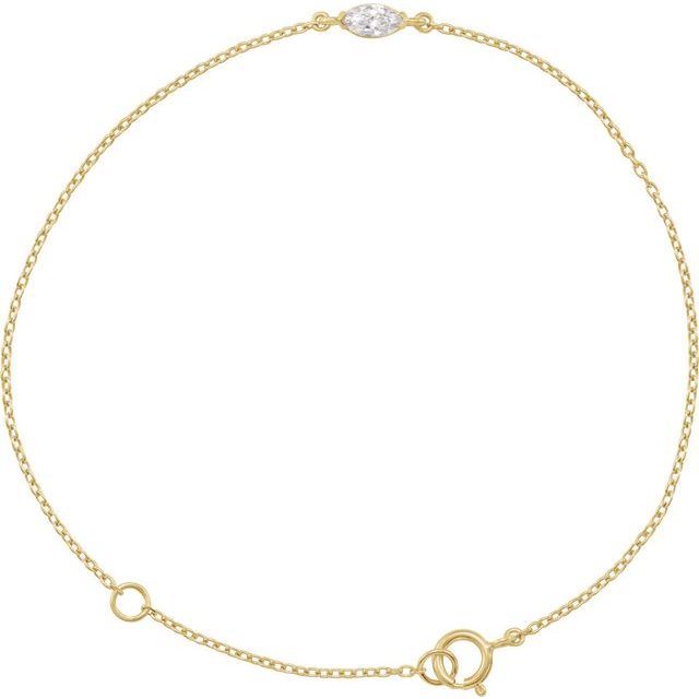 14K Yellow 1/4 CT Lab-Grown Diamond 6 1/2-7 1/2' Bracelet