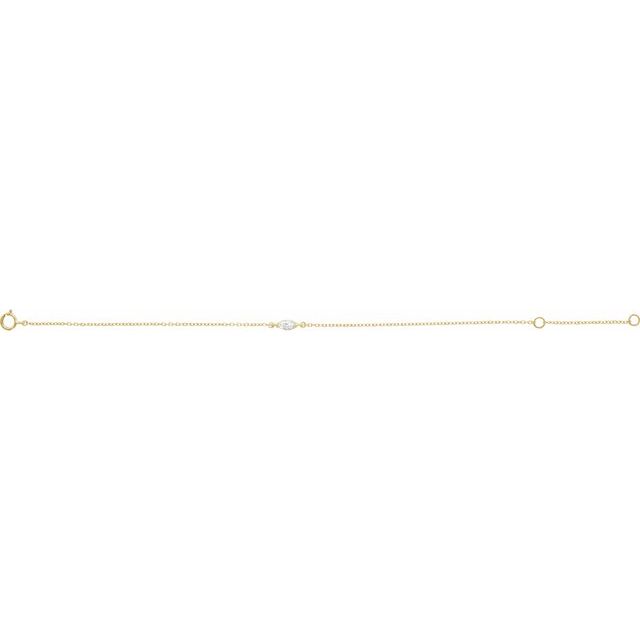 14K Yellow 1/4 CT Lab-Grown Diamond 6 1/2-7 1/2' Bracelet